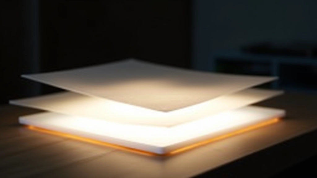 Tavolo luminoso LED sottile acceso con fogli di animazione semitrasparenti posizionati sopra, visualizzando i layer sottostanti